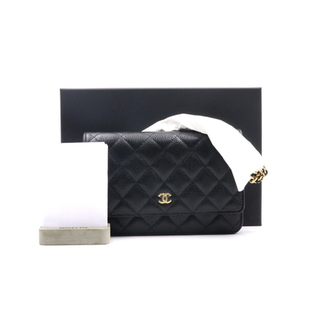 [새상품]Chanel(샤넬) AP0250 블랙 캐비어 WOC(월릿 온 체인) 금장CC 체인 숄더백 겸 크로스백aa33574