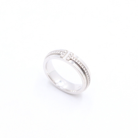 Tiffany(티파니) 18K화이트골드 네로우 다이아몬드 링 반지-8호aa35400