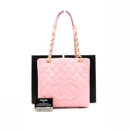 Chanel(샤넬) A20994 핑크 캐비어스킨 쁘띠 샤핑 금장체인 숄더백aa35943