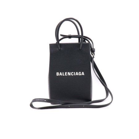 Balenciaga(발렌시아가) 593826 블랙 로고 미니 폰홀더 토트백 겸 숄더백 크로스백aa35924