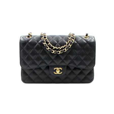 Chanel(샤넬) A58600 블랙 캐비어 클래식 라지(점보) 금장체인 숄더백aa30438