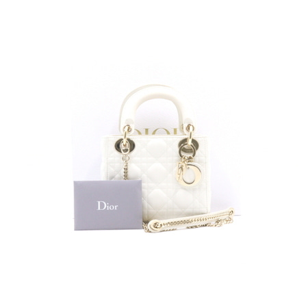 Dior(디올) M0505OCAL 레이디디올 미니 화이트 토트백 겸 금장체인 숄더백 크로스백aa34029