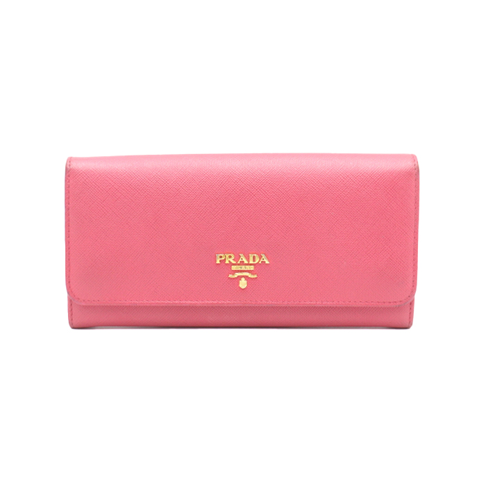 Prada(프라다) 1M1132 골드메탈로고 핑크 사피아노 스냅 여성 장지갑aa38902