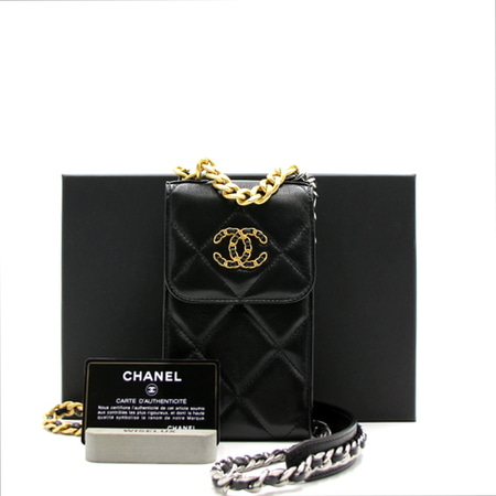 [새상품]Chanel(샤넬) AP1773 21시즌 샤넬19 블랙 체인 폰 홀더 크로스백aa11875