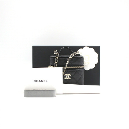 [새상품][22년]Chanel(샤넬) AP2503 캐비어 미니 베니티 코스메틱 금장체인 숄더백 겸 크로스백aa19358