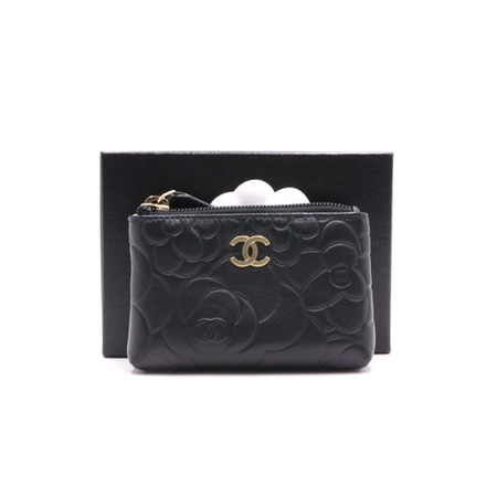 [미사용]Chanel(샤넬) A50168 금장CC 까멜리아 카드동전 키 파우치백aa26474