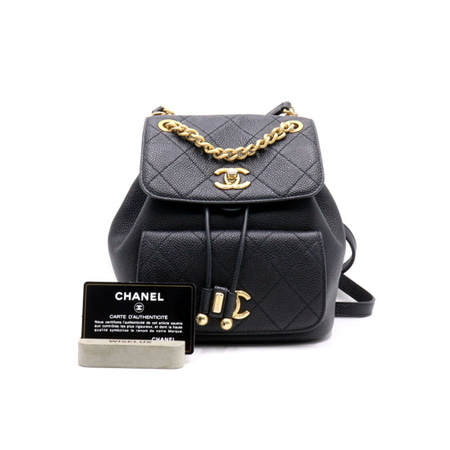 Chanel(샤넬) AS1769 블랙 캐비어 금장CC 체인 여성 백팩aa36799