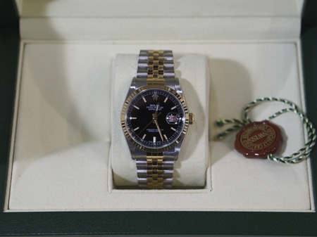 Rolex(롤렉스) 16233 18K 골드콤비 데이저스트 신형 바 인덱스 남성용 시계