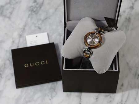 Gucci(구찌) YA132402 뱀부 스틸 쿼츠 팔찌형 여성시계