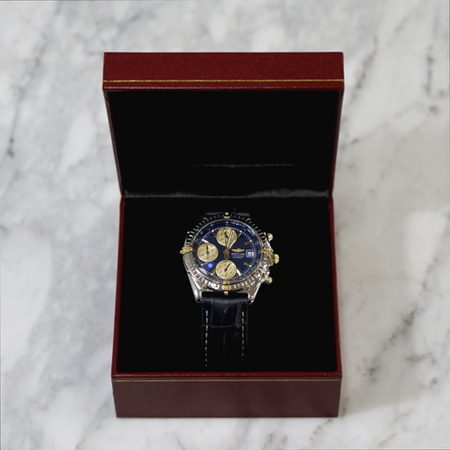 BREITLING(브라이틀링) CHRONOMAT(크로노맷) 금장 콤비 오토매틱 가죽밴드 남성 시계