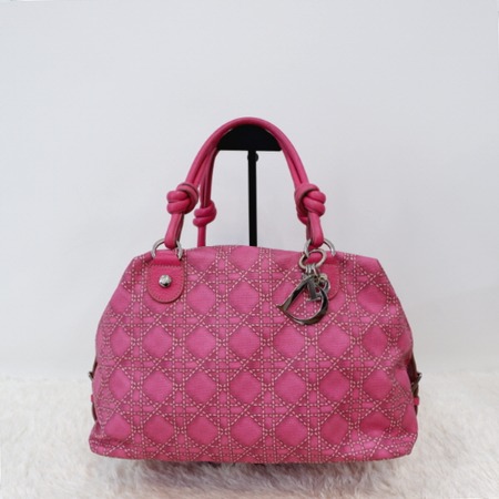 Dior(디올) 핑크 캔버스 까나쥬 패턴 볼링 토트백aa02306