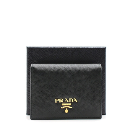 Prada(프라다) 1MV204 메탈로고 사피아노 스냅 여성 반지갑aa14371
