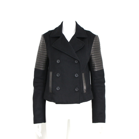 REBECCA MINKOFF(레베카밍코프) Sky&#039; Leather &amp; Wool Blend Jacket 여성 자켓aa09632