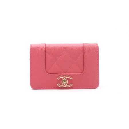 Chanel(샤넬) A70117 핑크 캐비어 마드모아젤 카드지갑aa28433