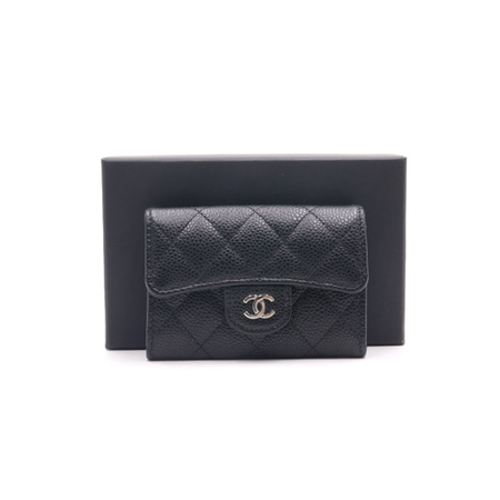 Chanel(샤넬) AP0214 블랙 캐비어 은장CC 클래식 카드지갑aa29616