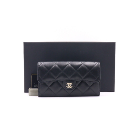 [새상품]Chanel(샤넬) AP1000 블랙 캐비어 금장 CC 클래식 플랩 중지갑(장지갑)aa29183