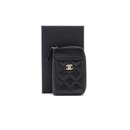 [미사용]Chanel(샤넬) AP1650 클래식 램스킨 지퍼 카드 지갑aa36438