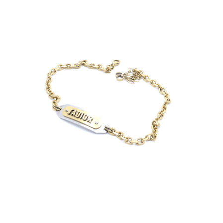 Dior(디올) 자디올 플레이트 금장 체인 더블 스트랩 팔찌aa36435