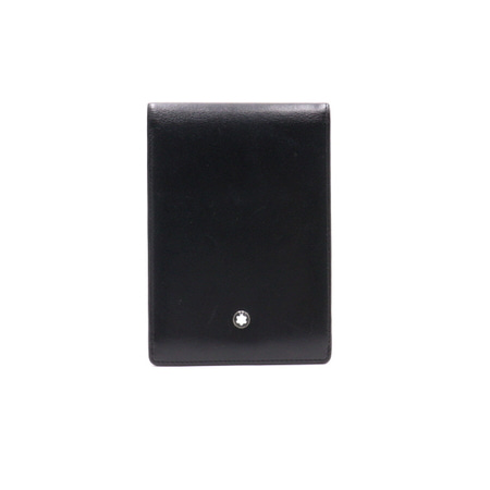 Montblanc(몽블랑) 블랙 레더 수첩 커버 겸 카드지갑aa37227