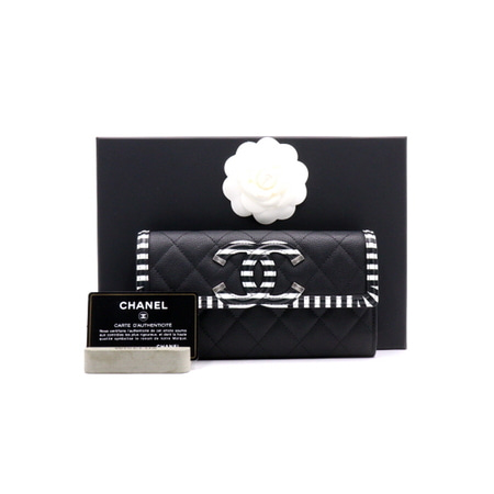 [미사용]Chanel(샤넬) A84448 크루즈라인 CC 블랙 캐비어 여성 장지갑aa37591